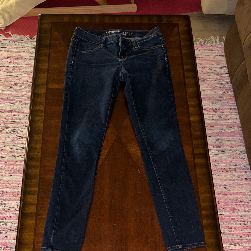 American Eagle Outfitters Women's Dark Blue Skinny Jeans